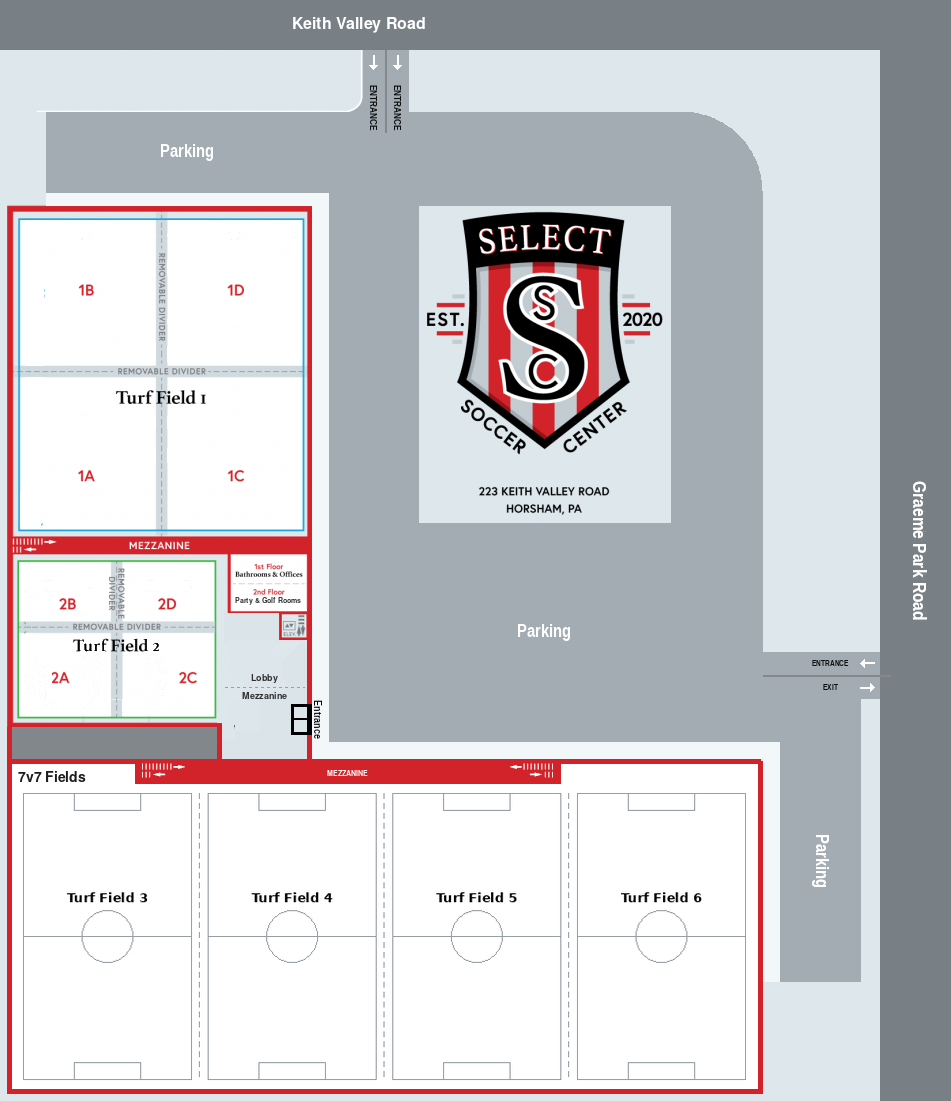 Select Soccer Center Field Map